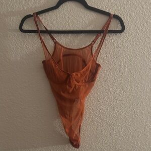 Sheer Burnt Orange Skims Bodysuit